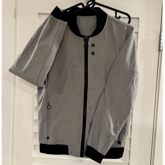 Manfinity Men's Casual Front Zip Jacket (Grey/Black, Polyester, Size S) - Picture 1 of 3